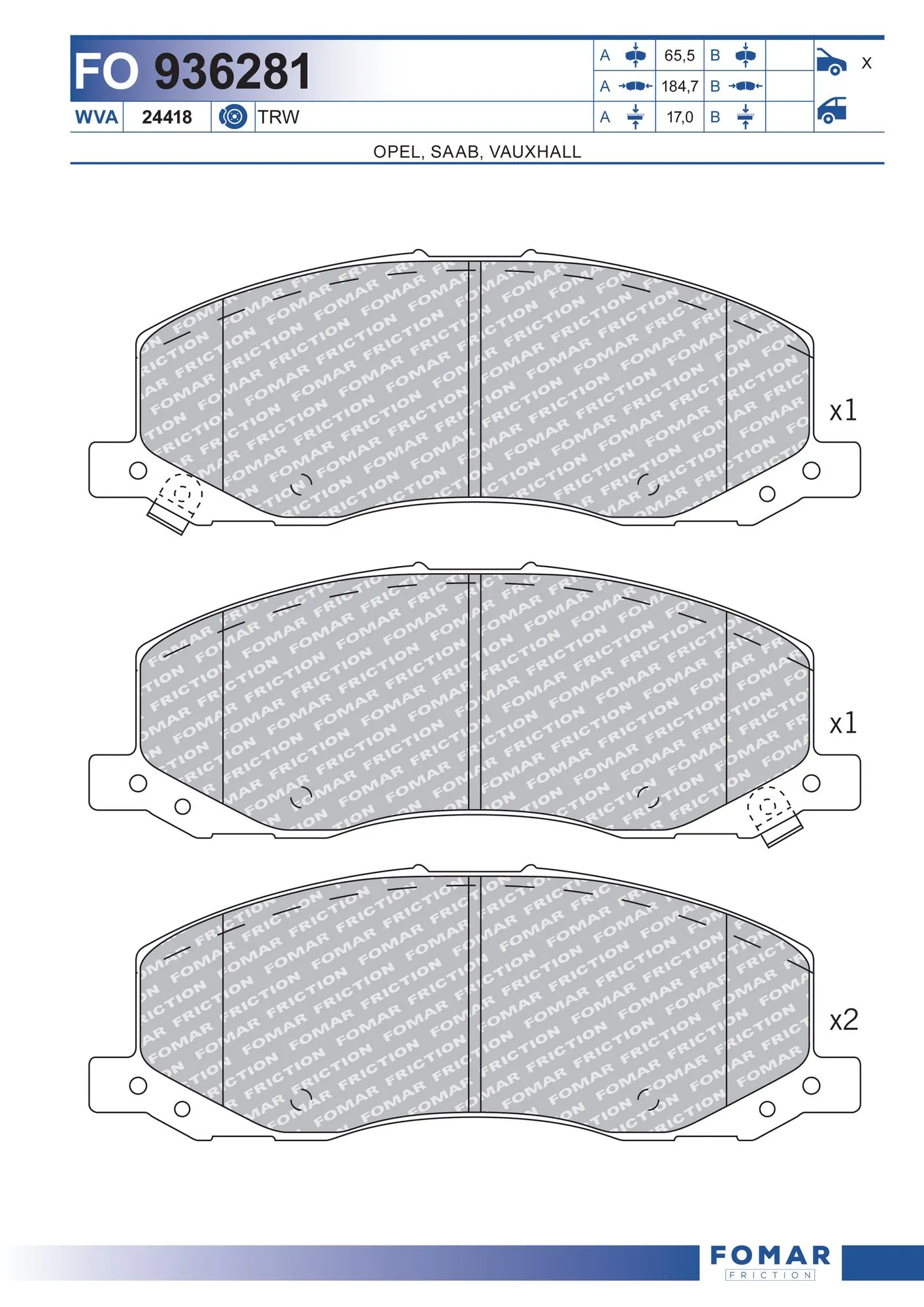 Brake Pad Set, disc brake